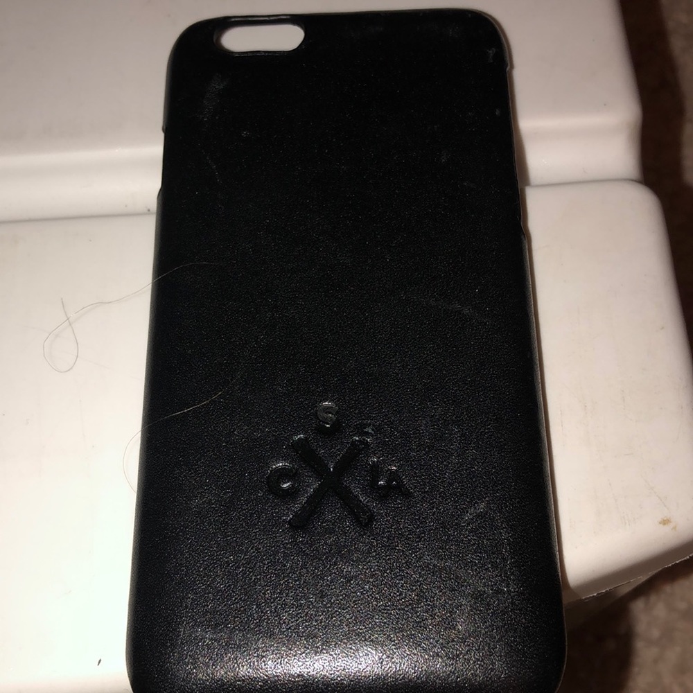 IPHONE 6S,7/8 air magnet black leather phone case like new strong hold